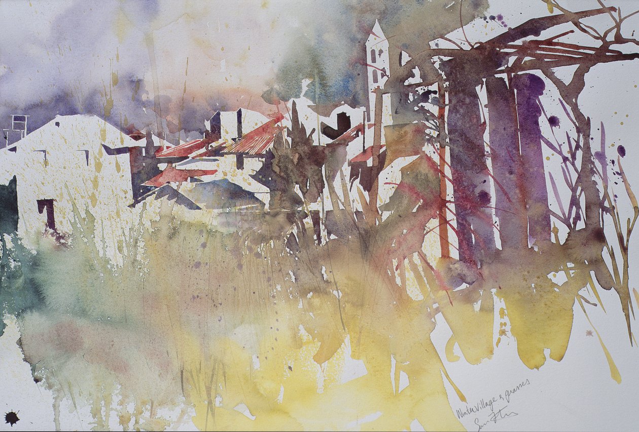 Winter Village and Grasses, France, 2008 by Simon Fletcher