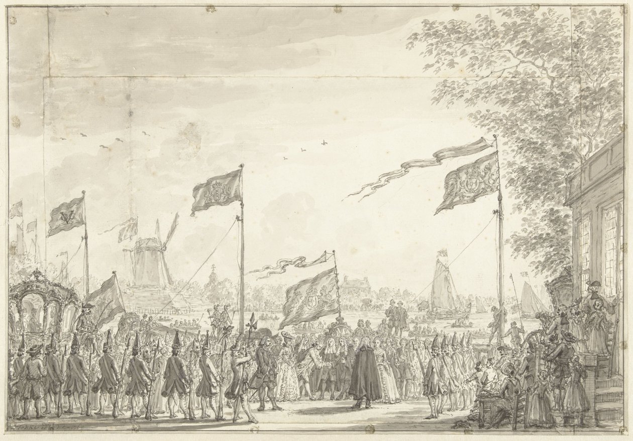 Farewell of William V and Wife at Buitenamstel, 1768 by Simon Fokke