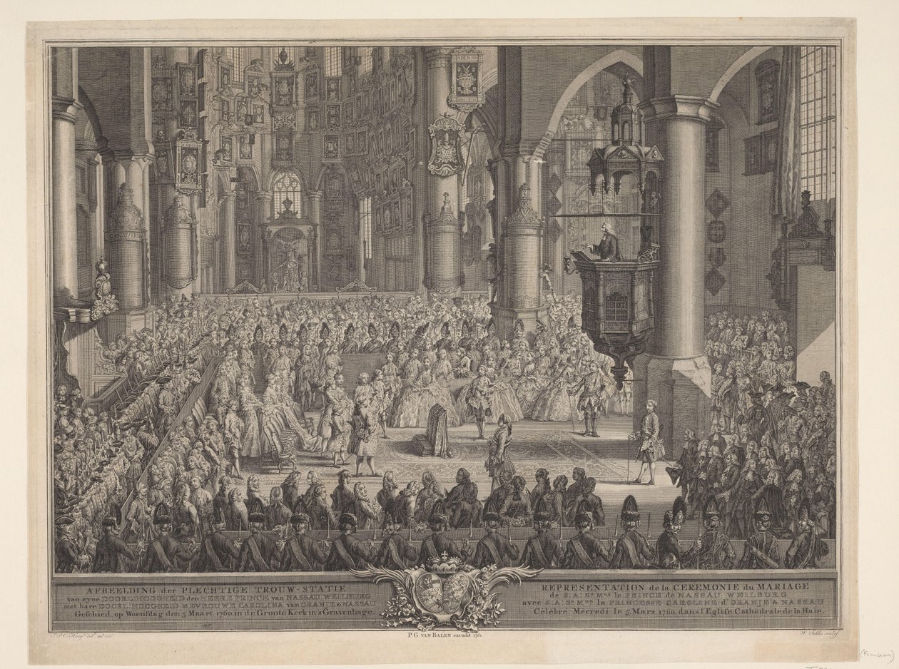 Marriage of Charles Christian of Nassau-Weilburg with Princess Carolina, 1760 by Simon Fokke