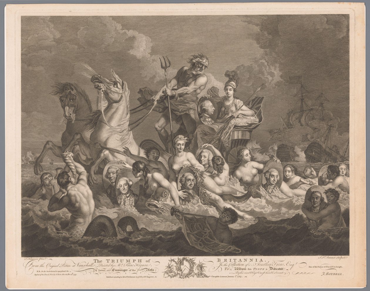 Allegory of the British Navy and the Victory over the French Fleet (The Triumph of Britannia) by Simon François Ravenet (le vieux)