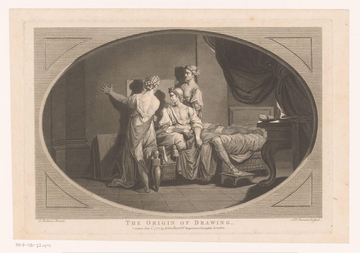 The Invention of Drawing by Simon François Ravenet (le vieux)