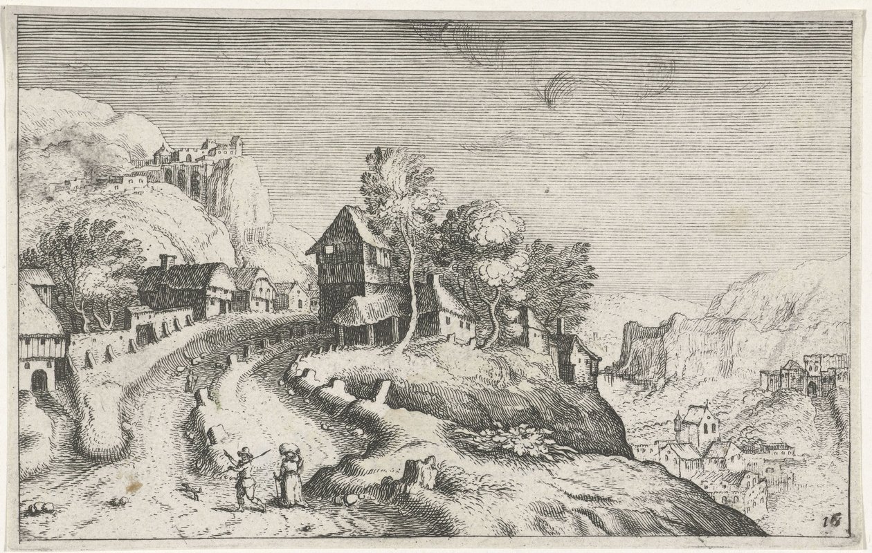 Village in a Mountain Landscape (series title) Various Landscapes (series title) Topographia variarum regionum by Simon Frisius (attributed to)