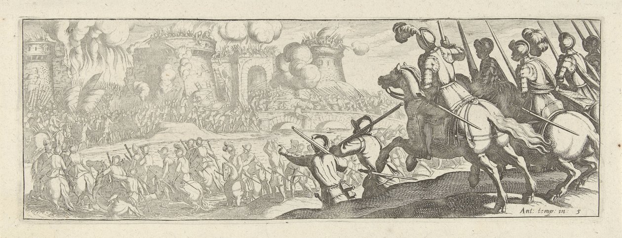 Cavalrymen Storming a City Wall, Cavalry (series title) by Simon Frisius