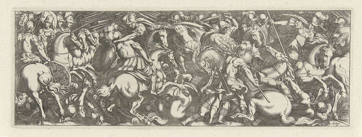 Battle Between Cavalrymen and Infantrymen, Cavalry (series title) by Simon Frisius