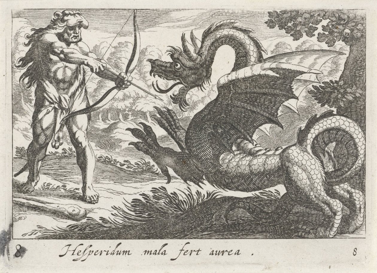 Hercules Kills the Dragon Ladon by Simon Frisius