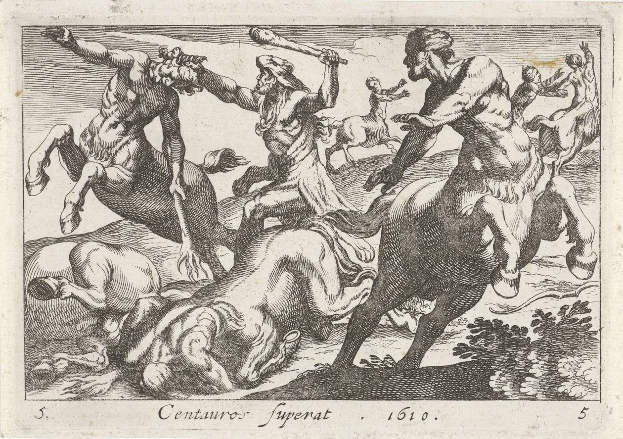 Hercules Fighting the Centaurs by Simon Frisius