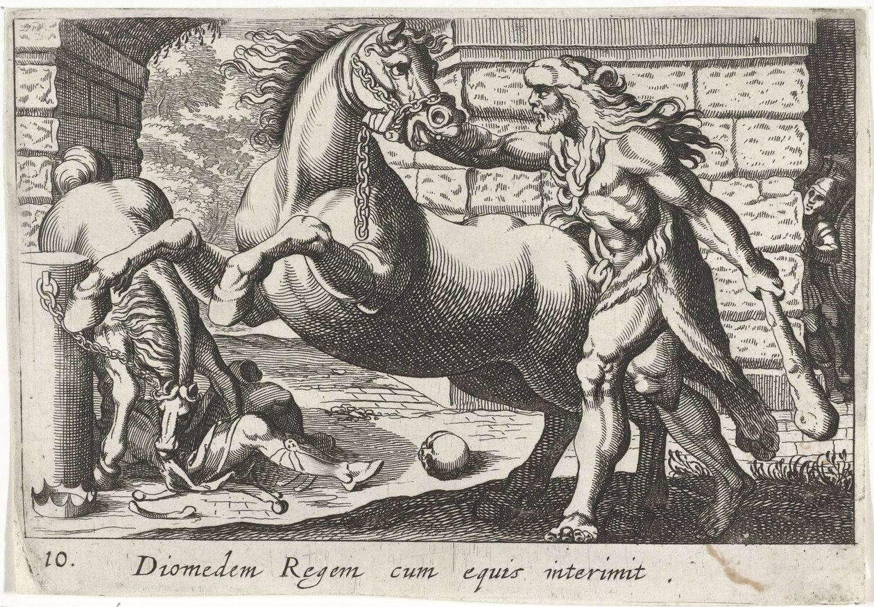 Hercules Tames the Horses of Diomedes by Simon Frisius