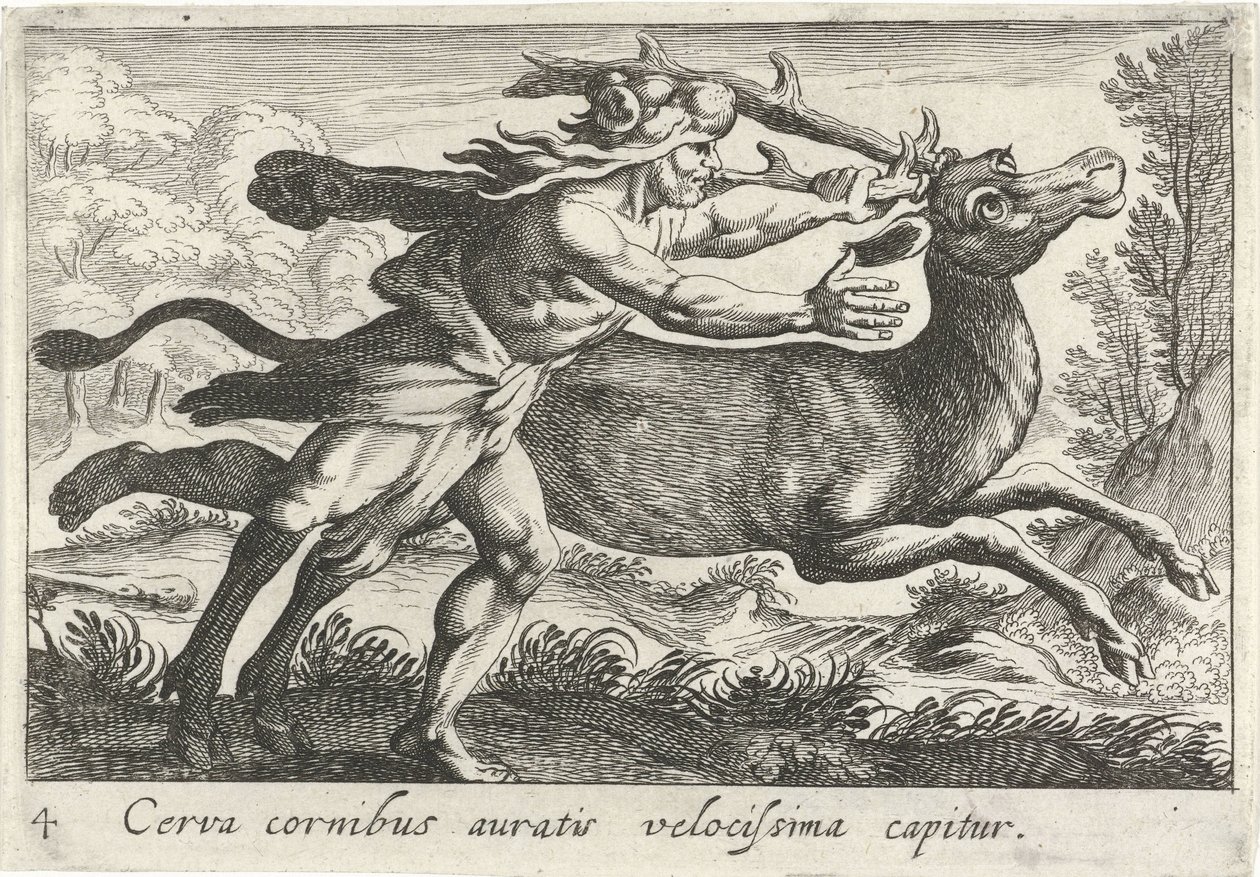 Hercules Captures the Hind of Cerynea by Simon Frisius