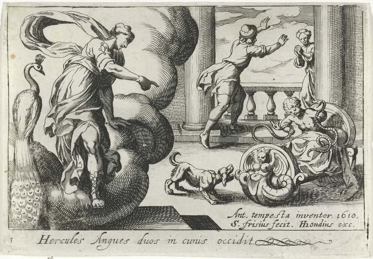 Young Hercules Strangles Two Snakes by Simon Frisius