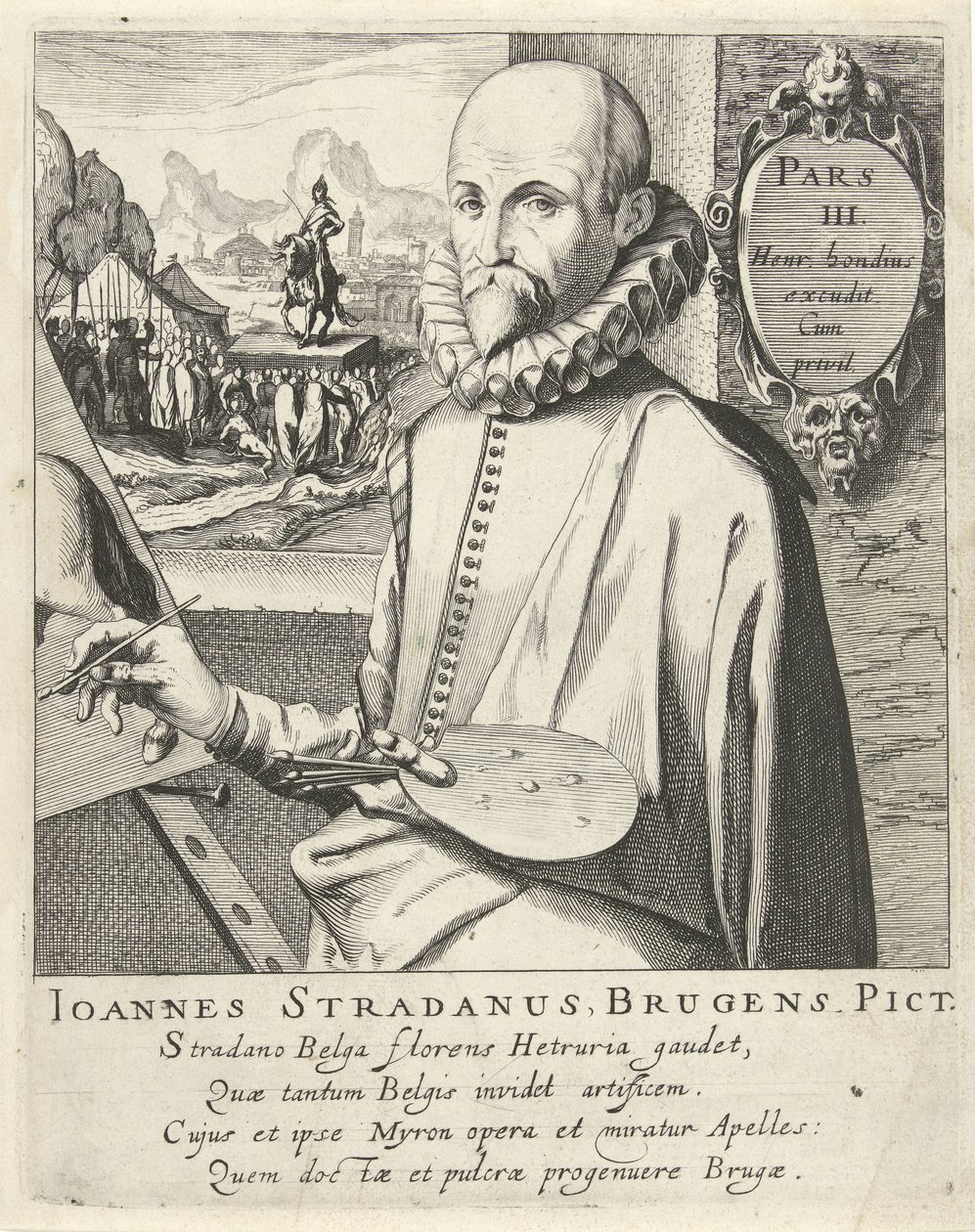 Portrait of Jan van der Straet by Simon Frisius