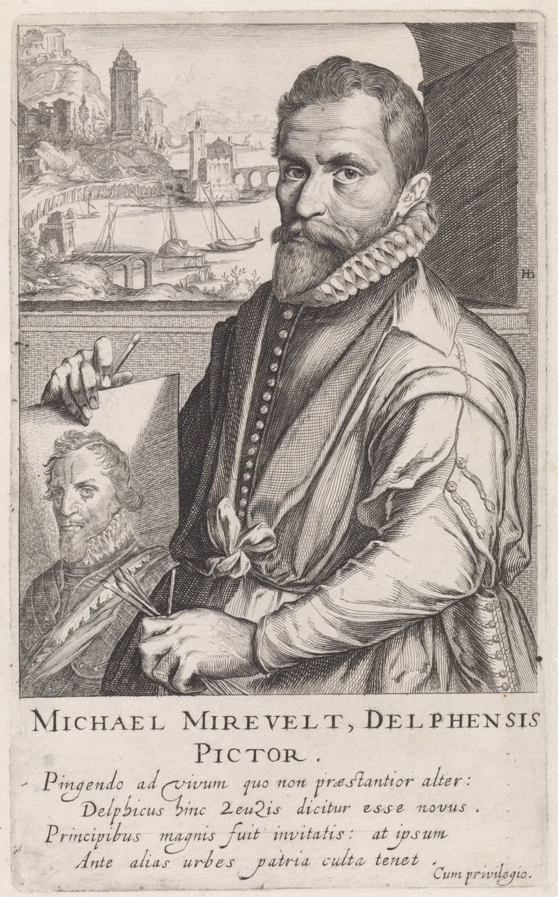 Portrait of Michiel Jansz. van Mierevelt by Simon Frisius