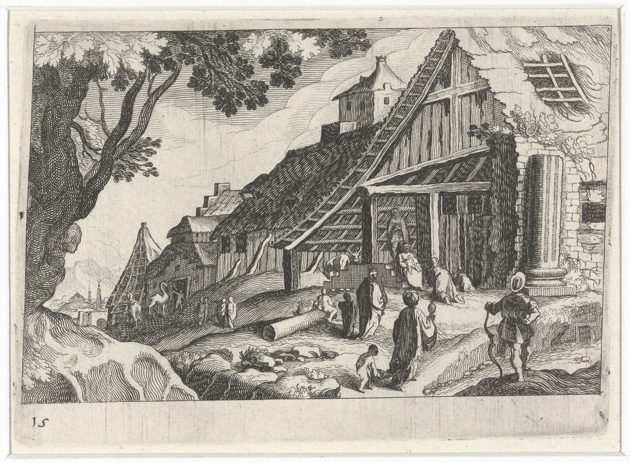 Cityscape with the Adoration of the Magi by Simon Frisius