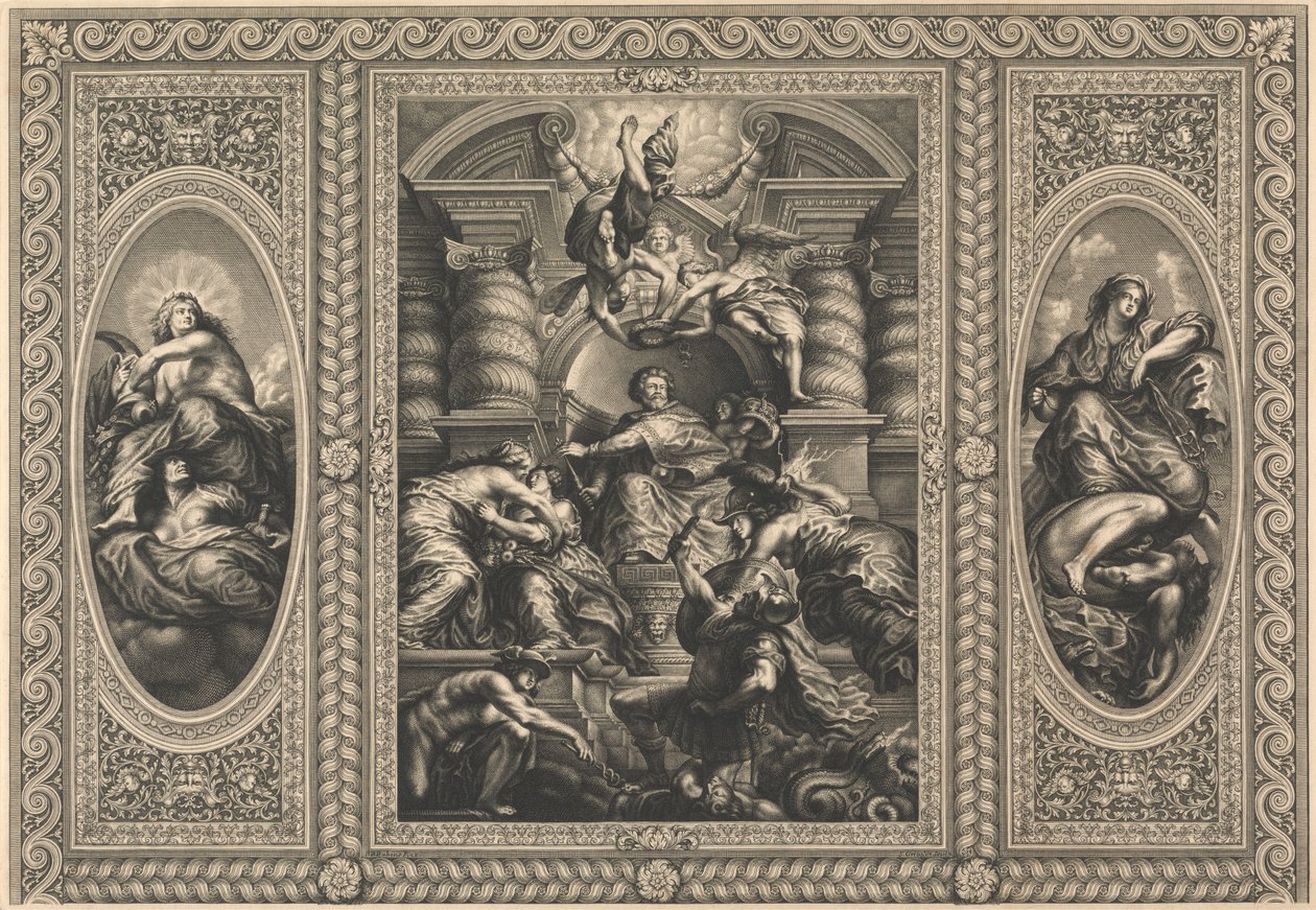 The Ceiling of the Banqueting House at Whitehall: The Peaceful Reign of James I by Simon Gribelin