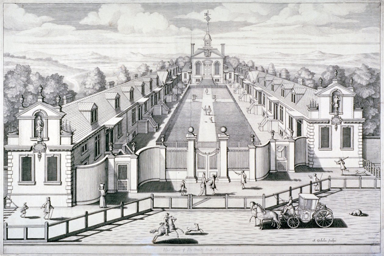 Trinity Almshouses, Mile End Road, Stepney, London by Simon Gribelin