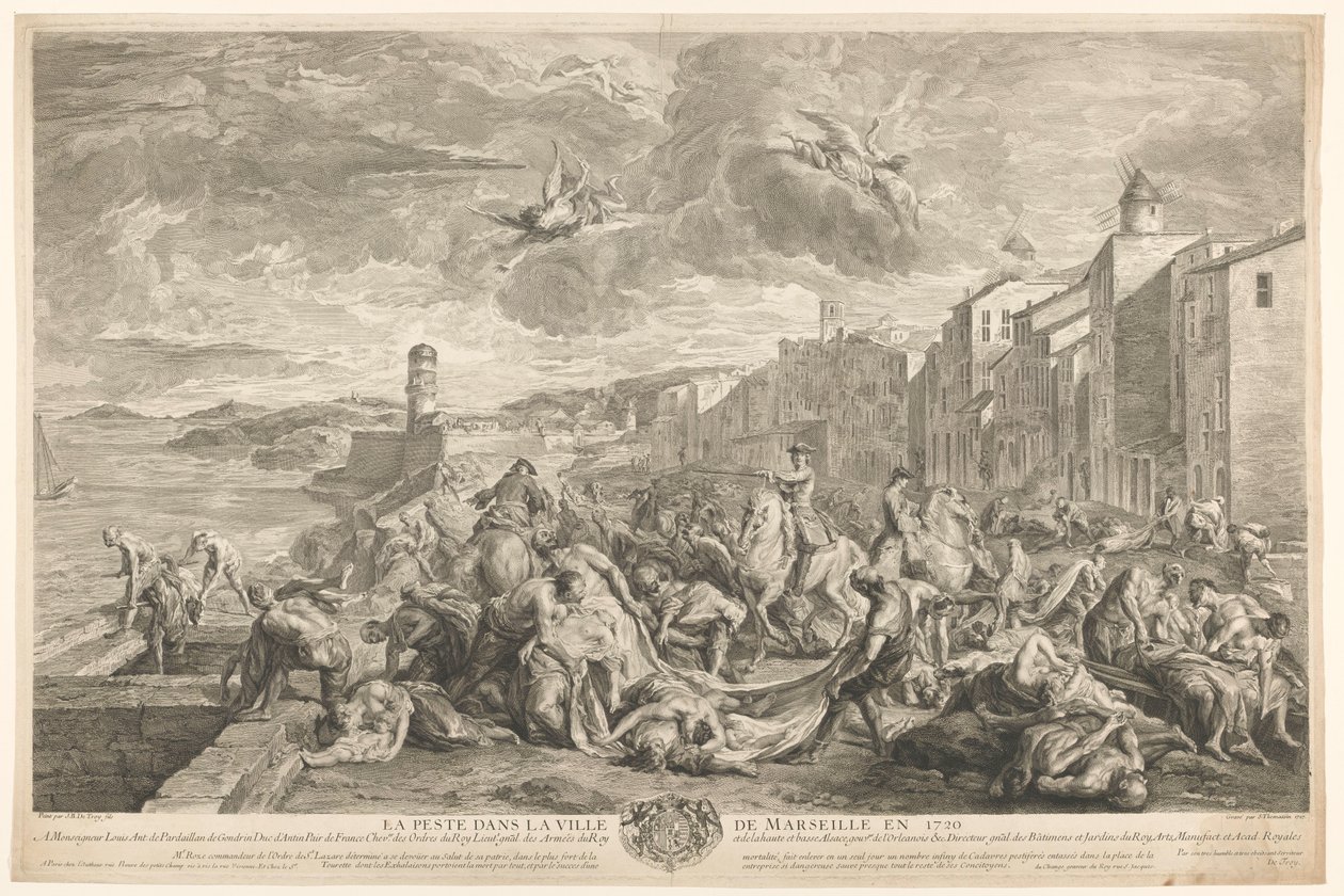 Victims of the Bubonic Plague Being Cleared in La Tourette, Marseille by Simon Henri Thomassin