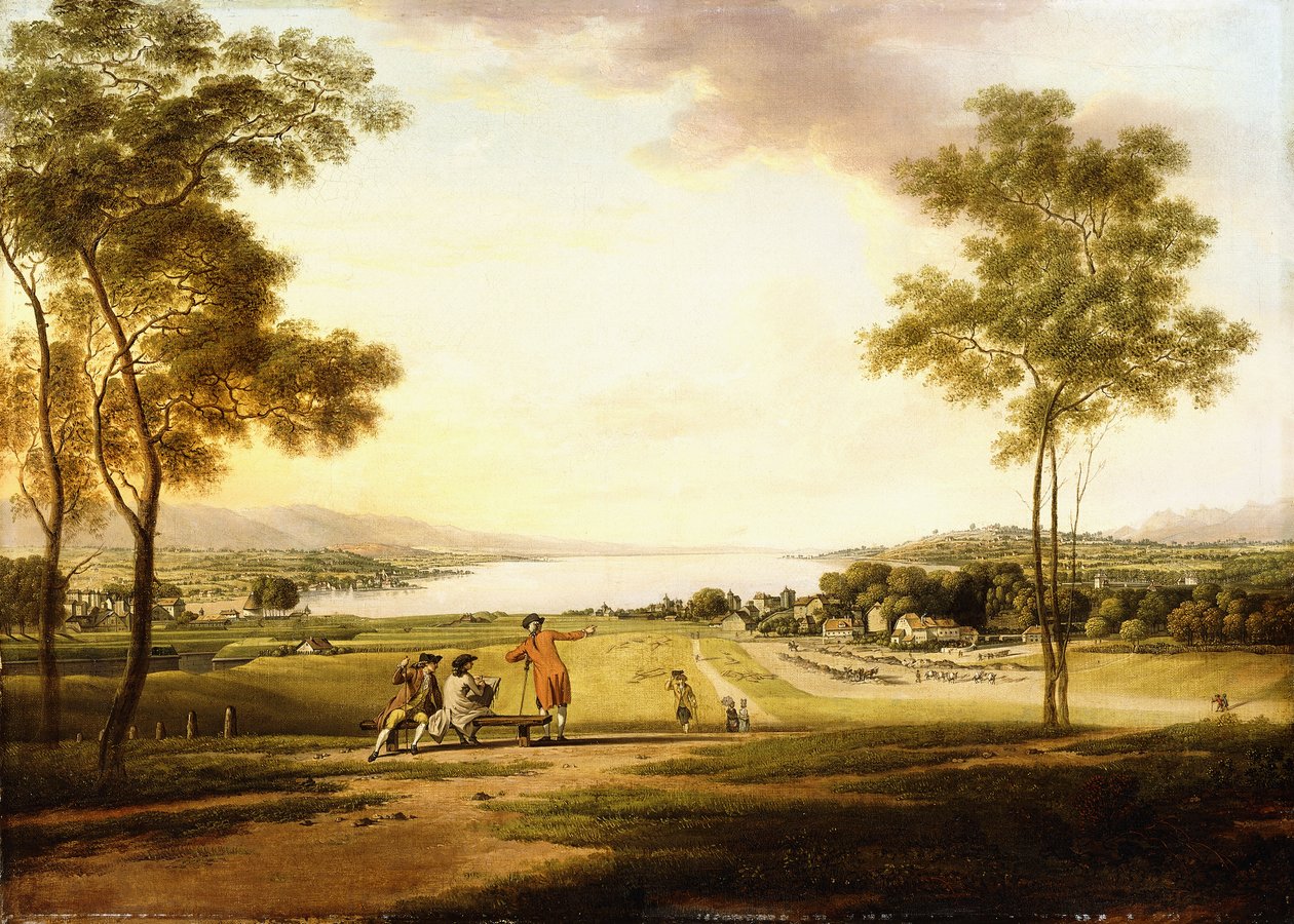 Lake Geneva from the slopes of Cologny looking towards Eaux-Vives by Simon Malgo