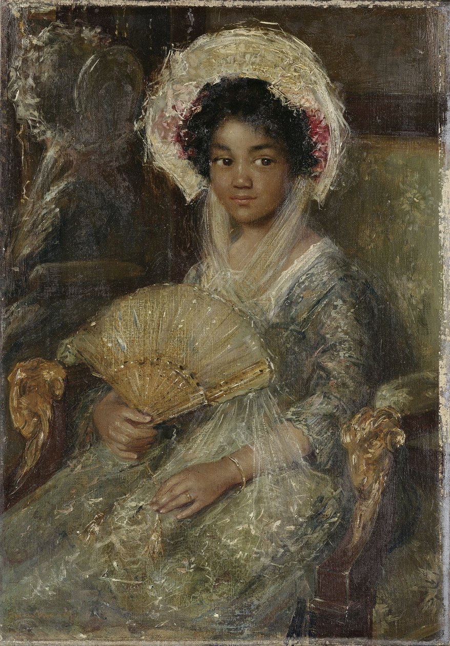 Young Woman with a Fan by Simon Maris
