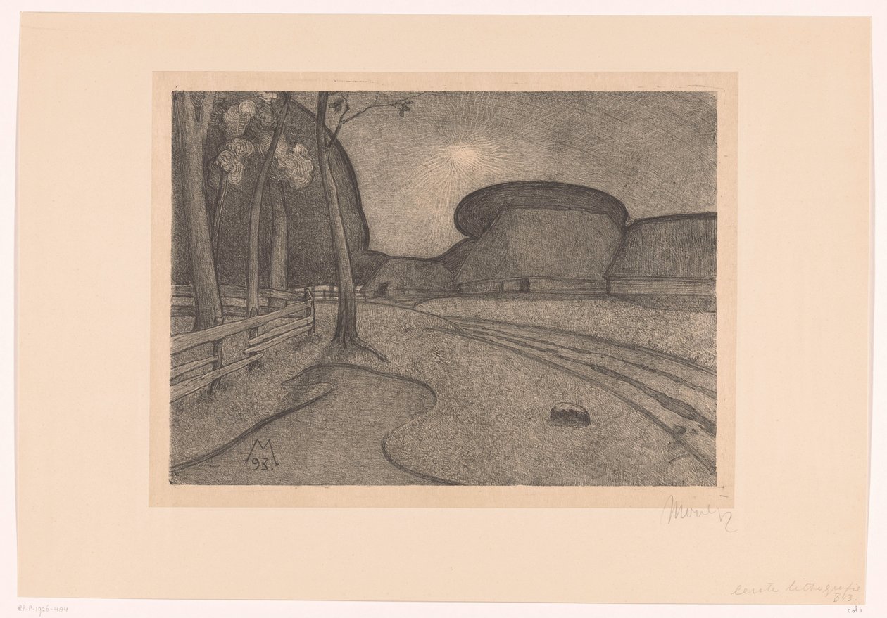 Landscape with Farm by Simon Moulijn (signed by artist)