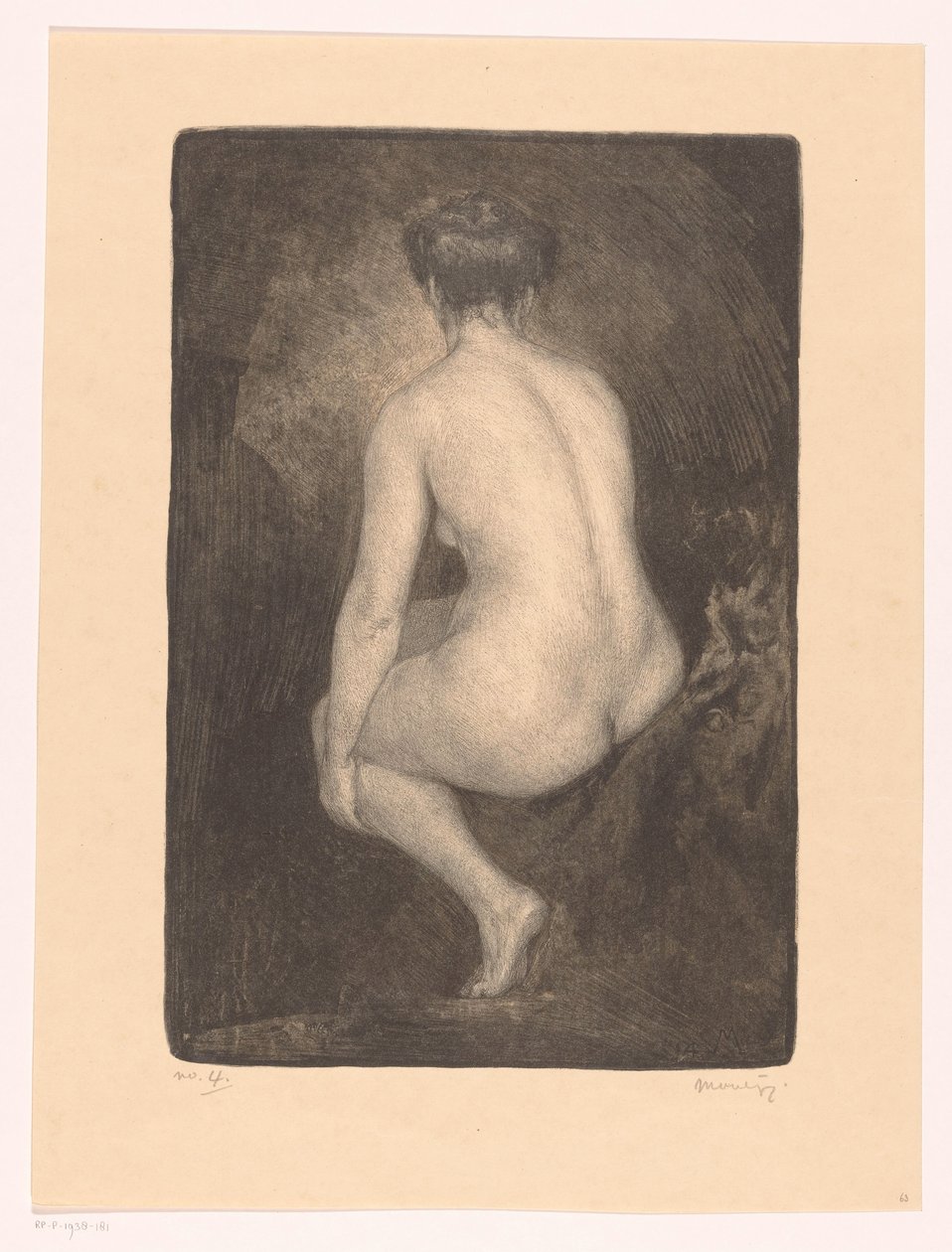 Seated Naked Woman by Simon Moulijn (signed by artist)