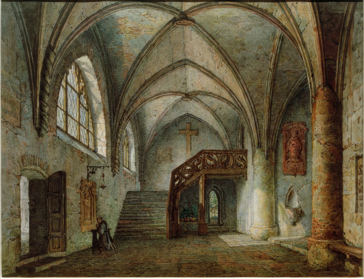 Entrance to Zwölfbrüderhaus by Simon Quaglio