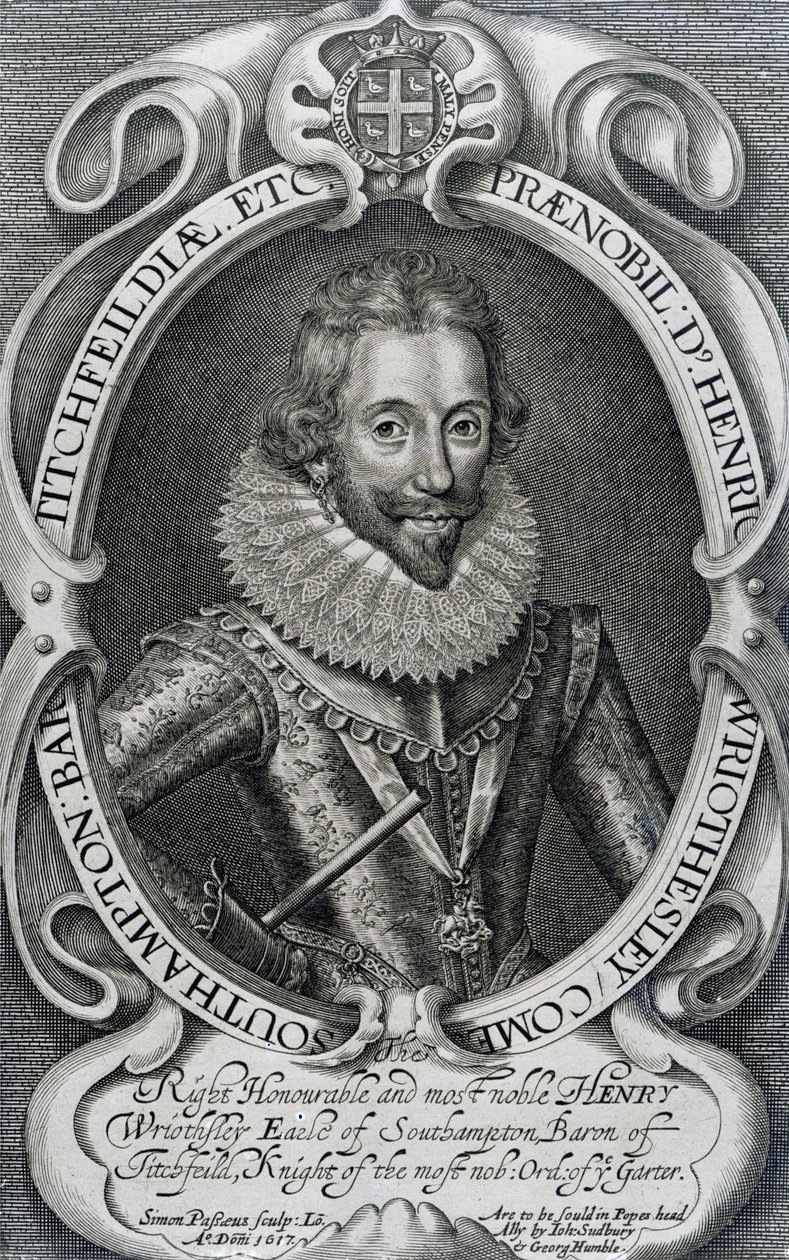 Henry Wriothesley, 3rd Earl of Southampton, 1617 by Simon de Passe