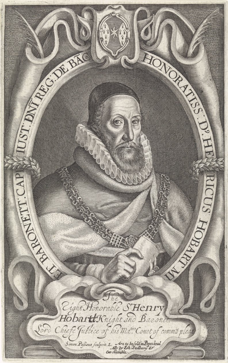 Portrait of Henry Hobart by Simon van de Passe