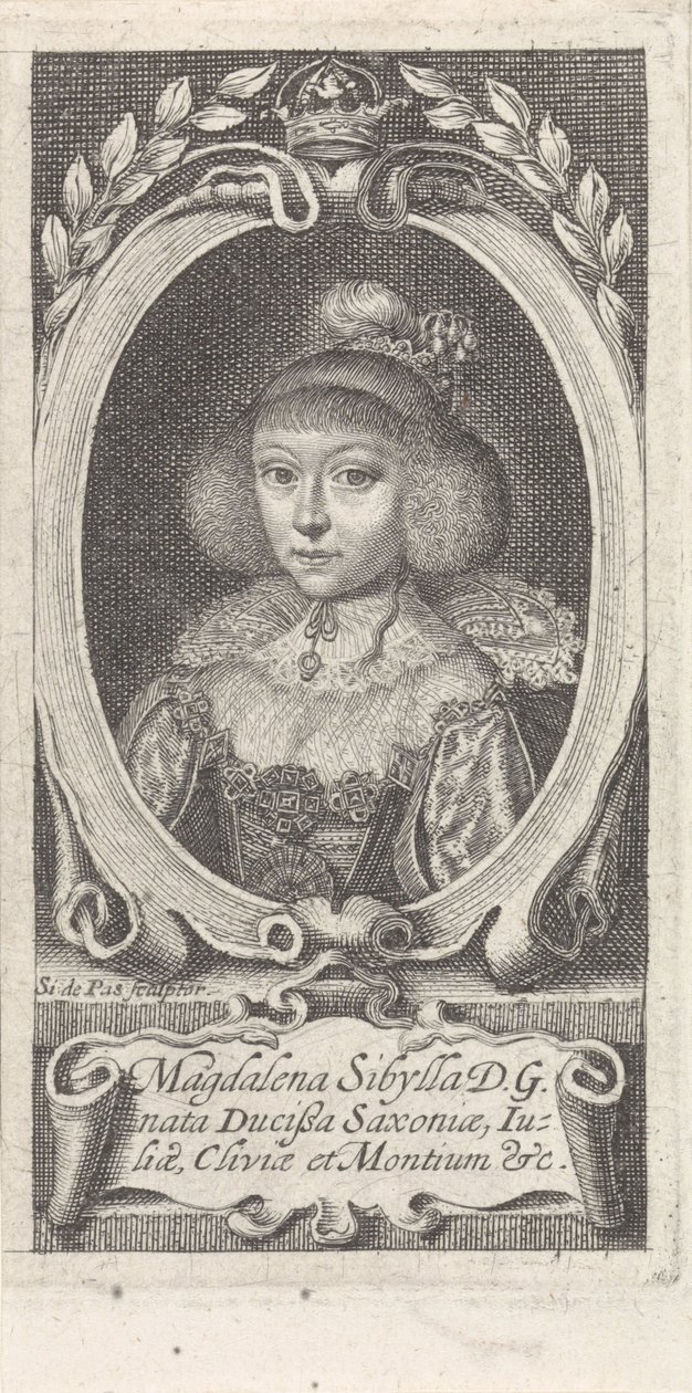 Princess Magdalene Sibylle of Saxony, Duchess of Saxe-Altenburg by Simon van de Passe