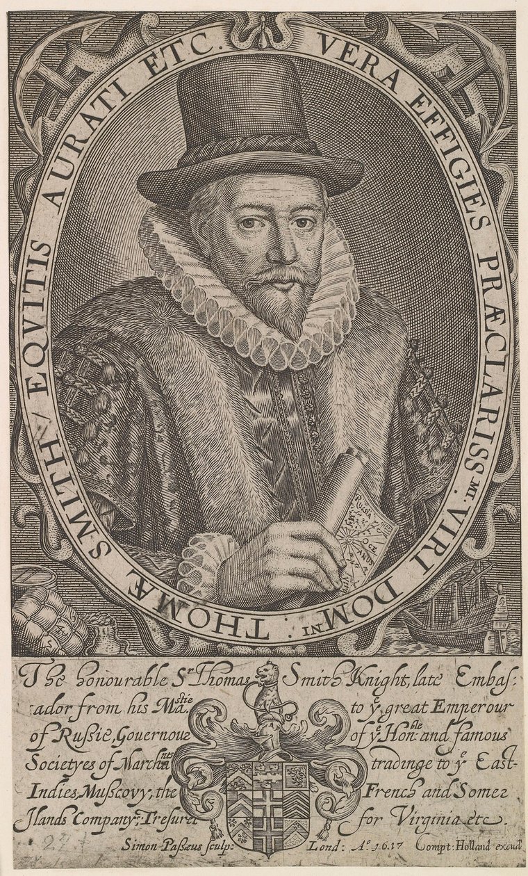 Sir Thomas Smith, first Governor of the East India Company, ambassador to Russia 1604-1605, 1617 by Simon van de Passe