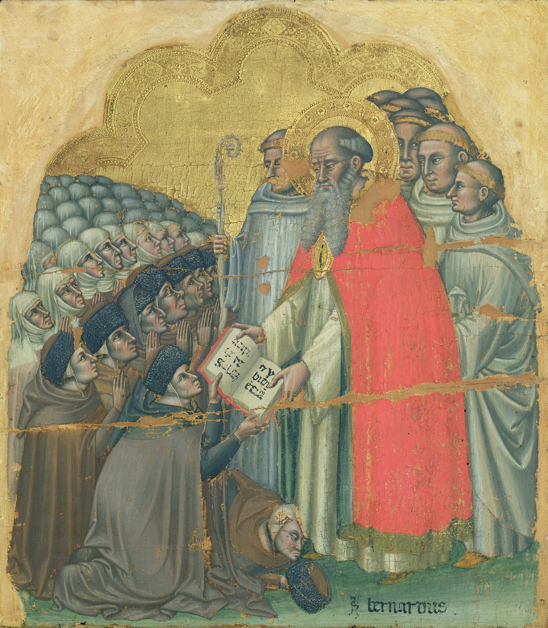 St. Bernard Tolomeo (1272-1348) giving the Rule to his Order by Simone dei Crocifissi