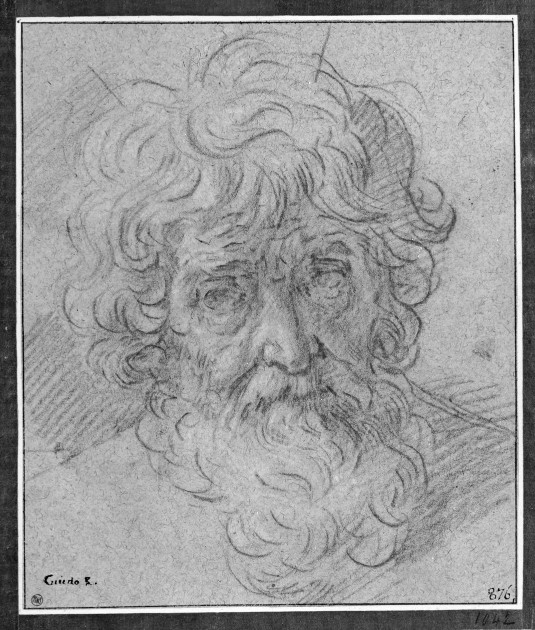 Head of an Old Man by Simone Cantarini