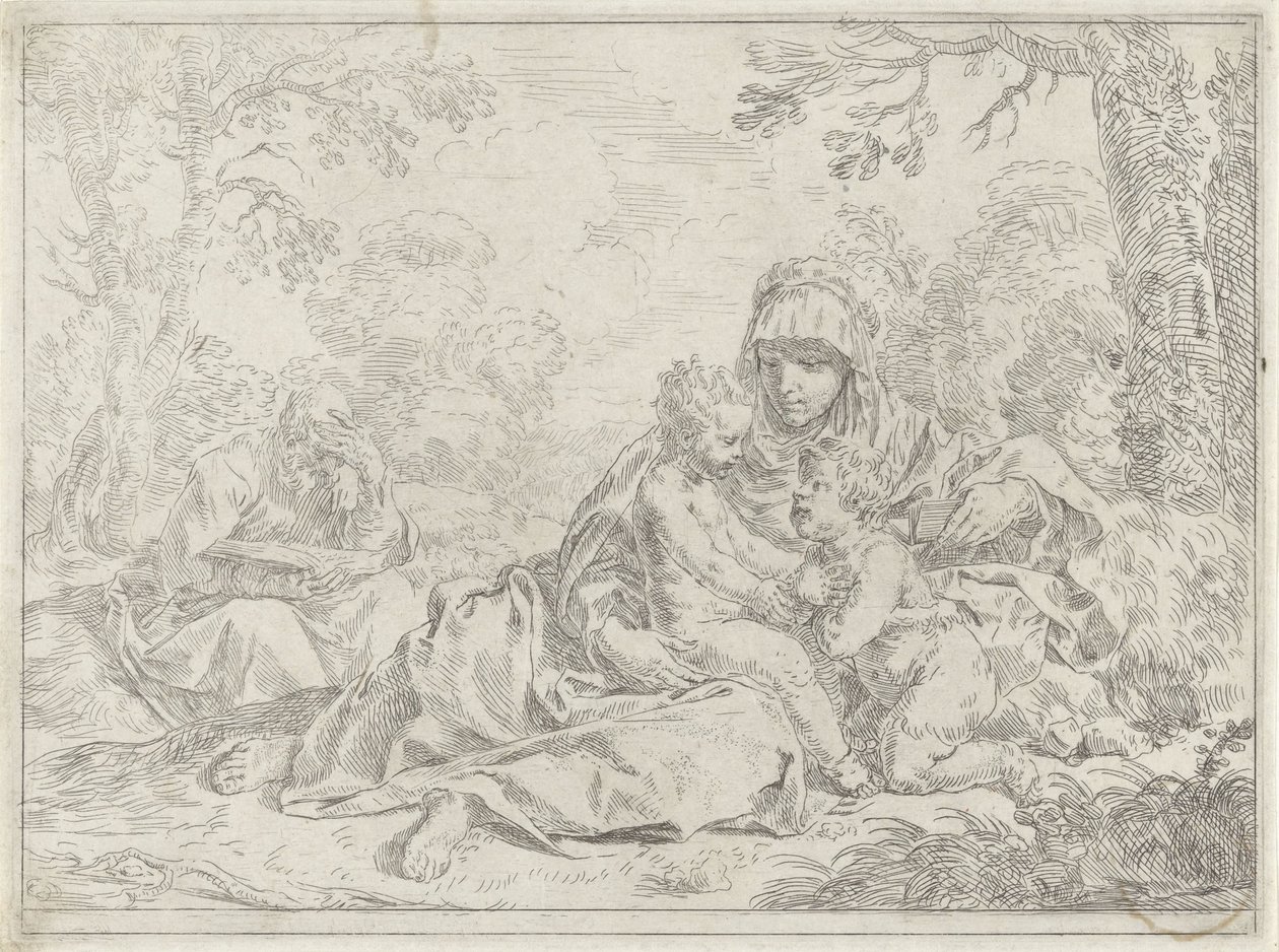 Holy Family with the Young John the Baptist by Simone Cantarini
