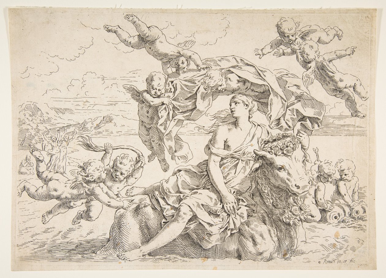 Rape of Europa by Simone Cantarini