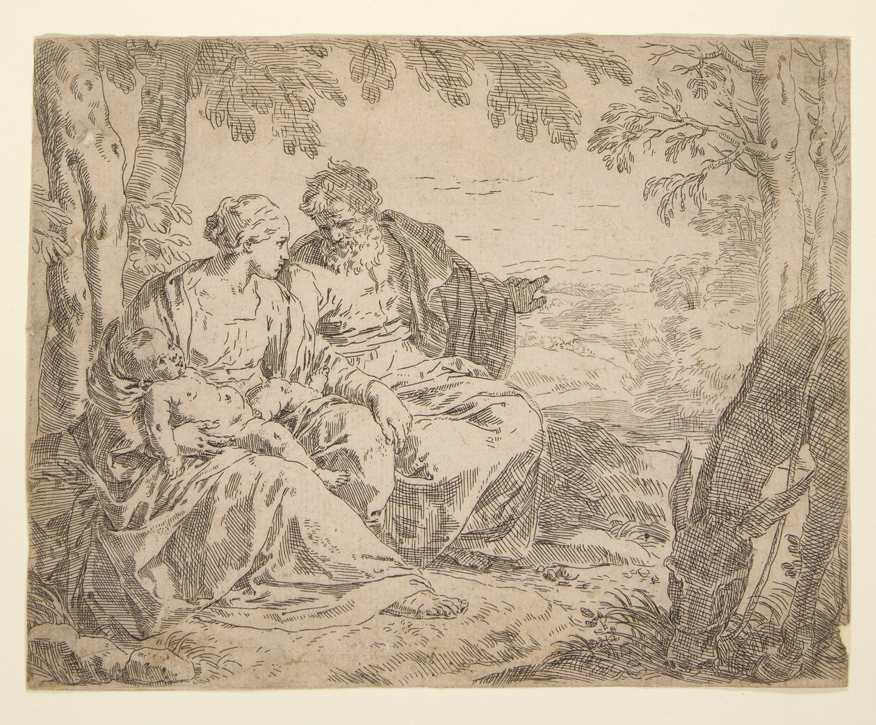 Rest on the Flight into Egypt by Simone Cantarini