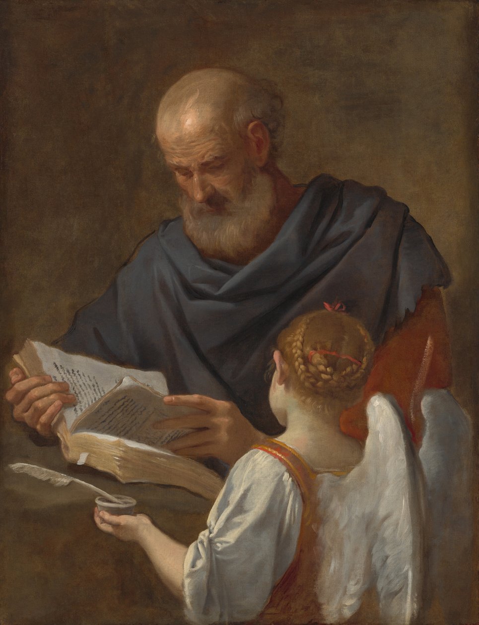 Saint Matthew and the Angel by Simone Cantarini