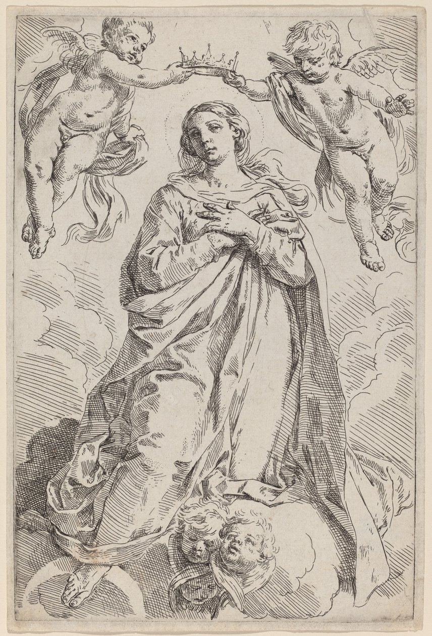The Coronation of the Virgin by Simone Cantarini