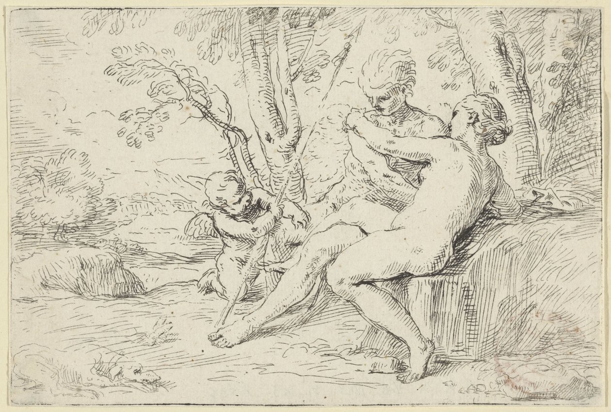 Venus and Adonis by Simone Cantarini