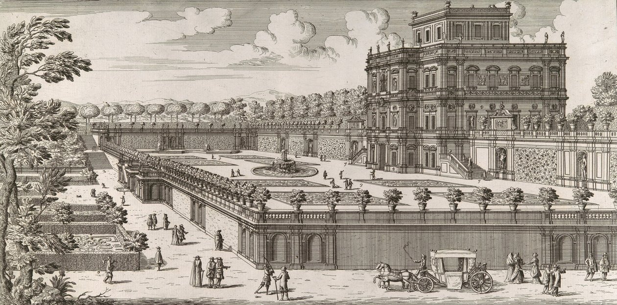 View of the side facade of the Palazzo Pamphili and its garden Secondo prospetto by Simone Felice