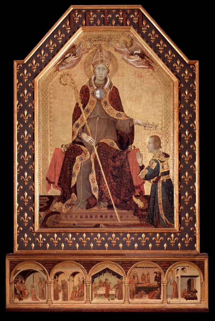 Saint Louis of Anjou crowns Robert I of Naples by Simone Martini