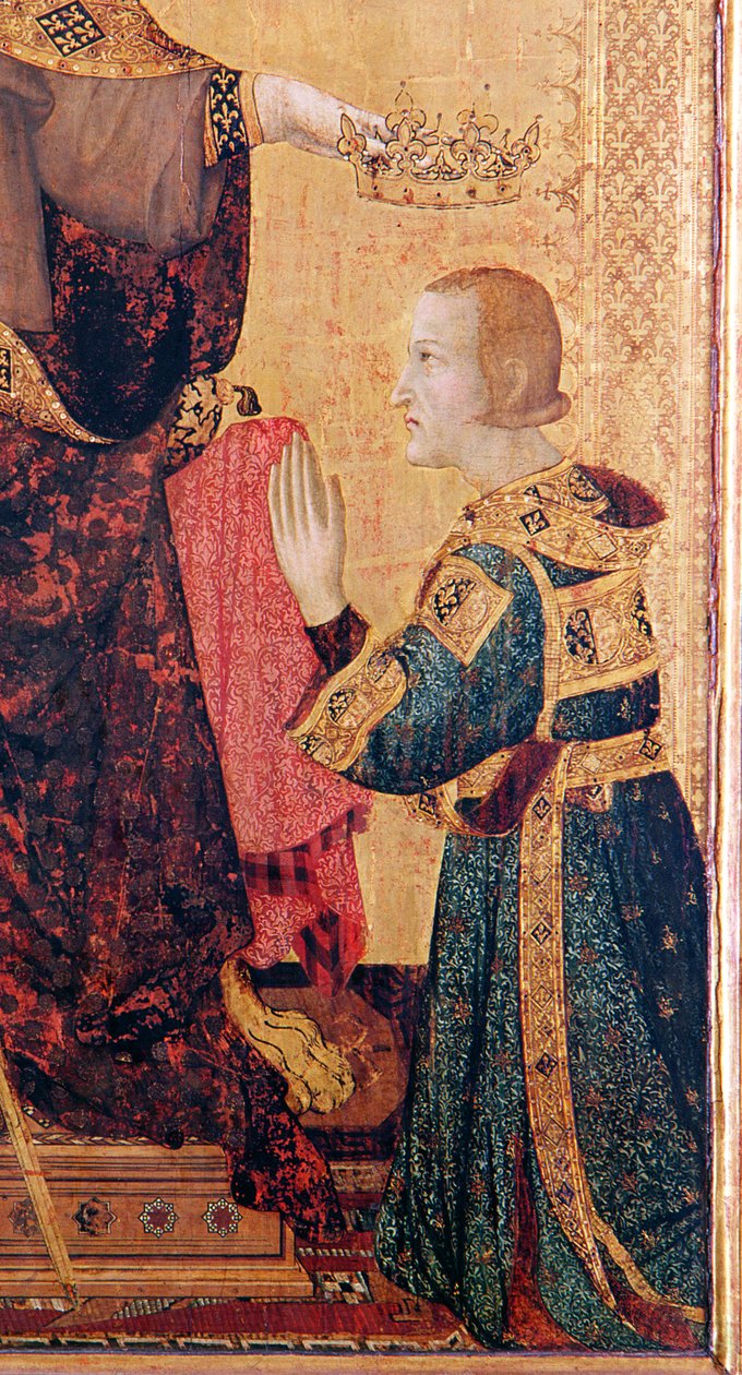 St. Louis of Toulouse crowning his brother, Robert of Anjou (detail) by Simone Martini