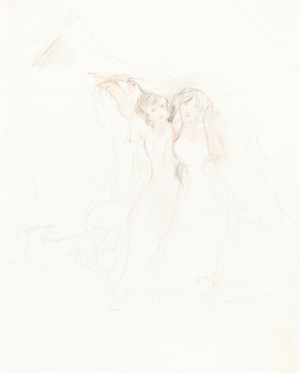 Two Girls under a Cloak by Sir David Wilkie