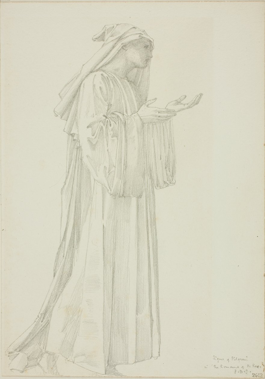Figure of Pilgrim in Romaunt of the Rose by Sir Edward Burne Jones