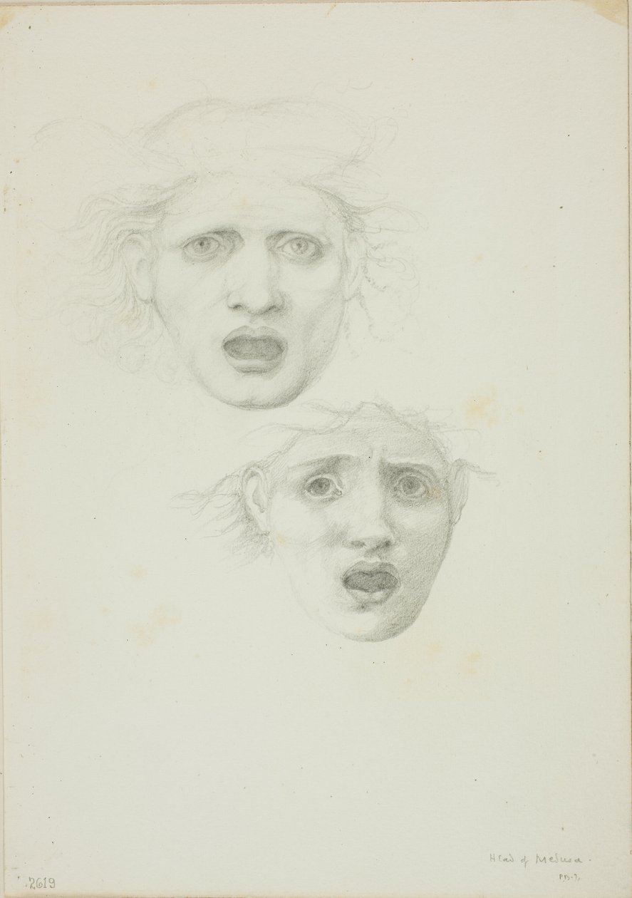 Head of Medusa, Two Studies for Rondanini Medusa by Sir Edward Burne Jones