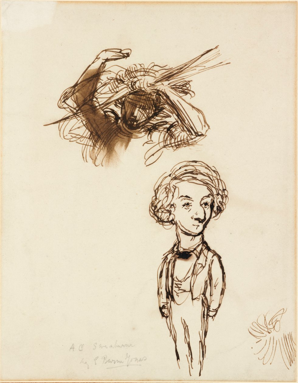 Caricature of Algernon Charles Swinburne, 1863 by Sir Edward Coley Burne Jones