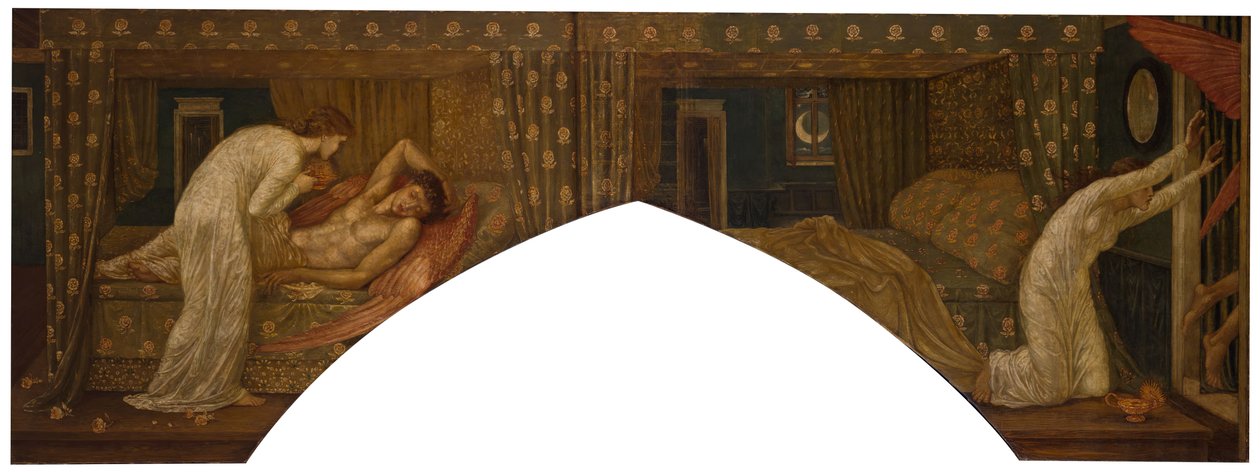Cupid and Psyche - Palace Green Murals - Psyche Holding the Lamp Gazes ...