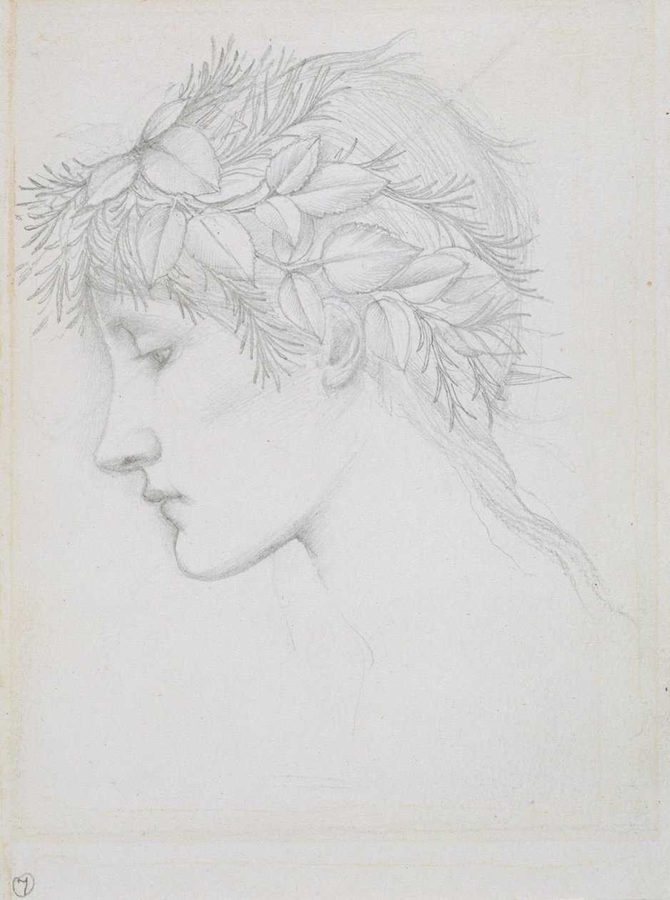 Head Crowned with Leaves, 1897 by Sir Edward Coley Burne Jones