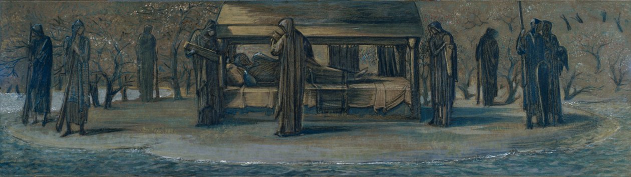 King Arthur at Avalon (Study) by Sir Edward Coley Burne Jones
