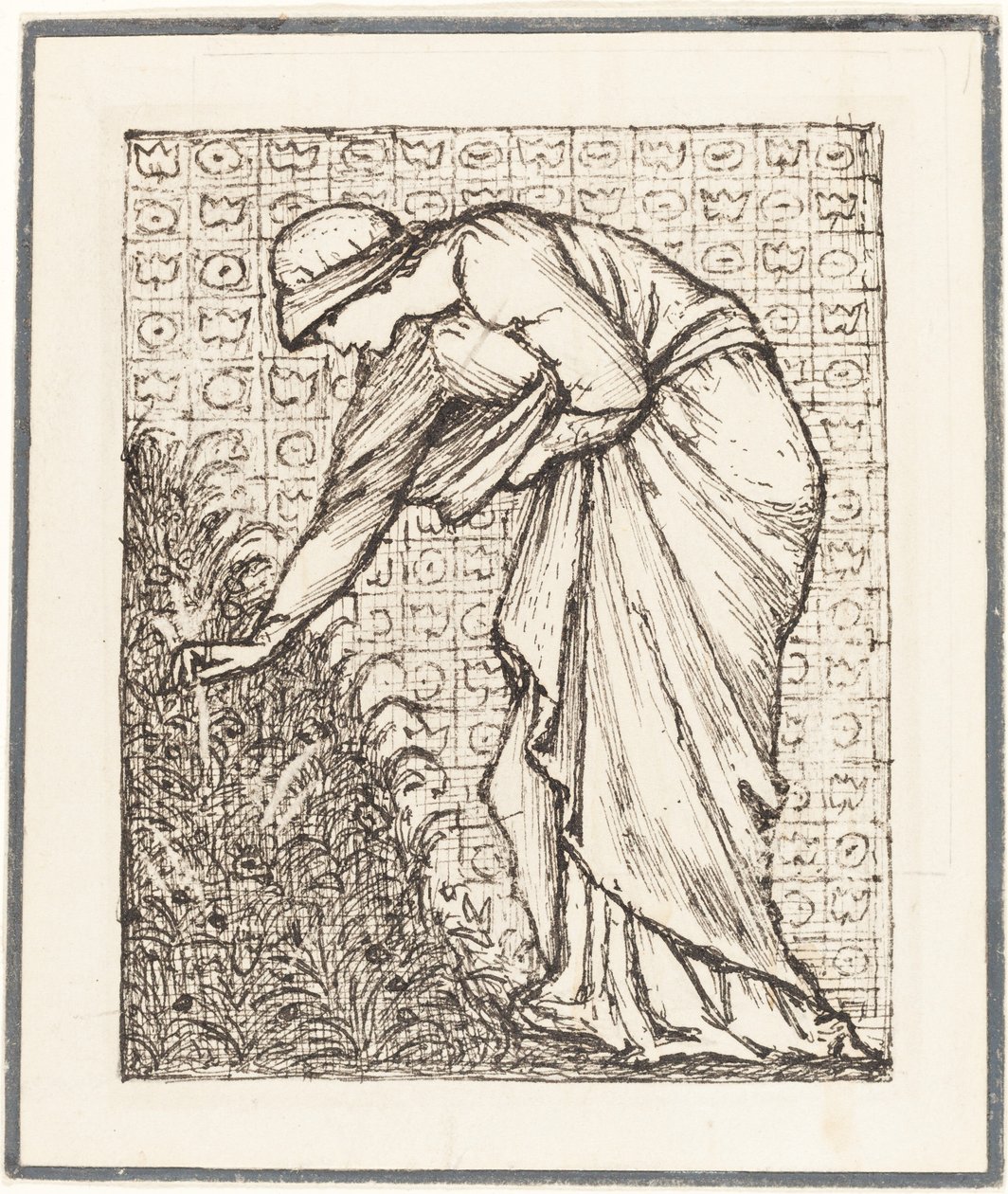Lady Picking Flowers by Sir Edward Coley Burne Jones
