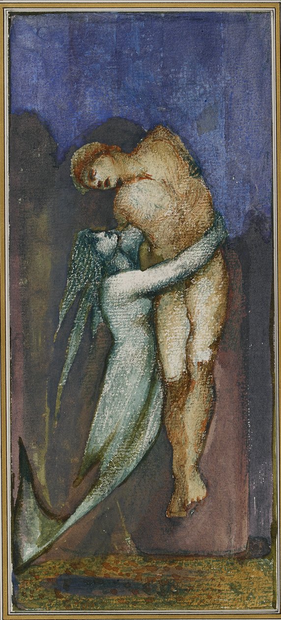 Mermaid and Drowned Sailor from Album of Forty-Eight Drawings by Sir Edward Coley Burne Jones