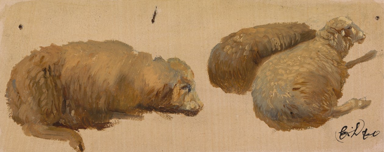 Three Sheep at Rest by Sir Edwin Henry Landseer