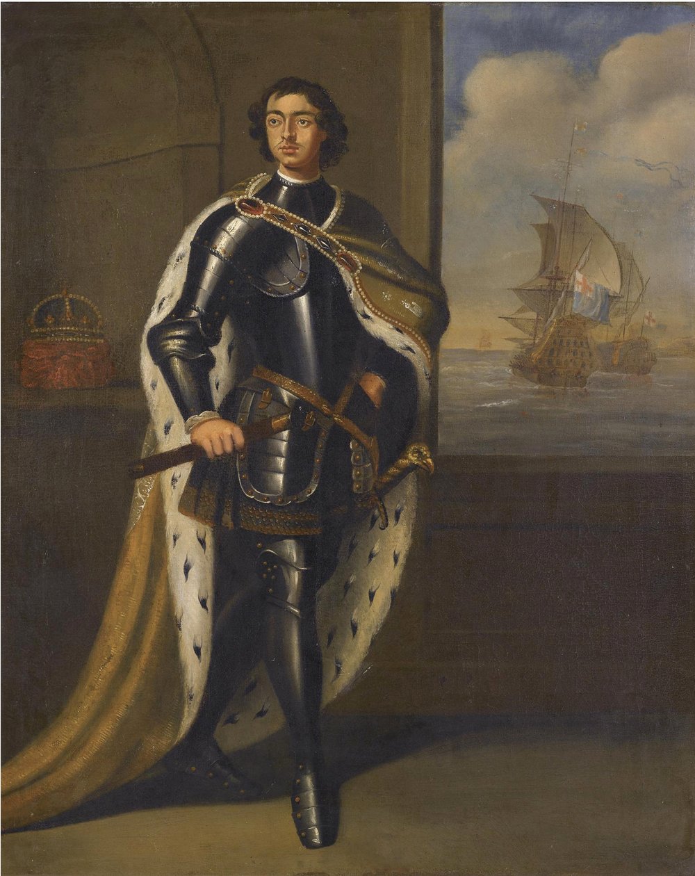 Portrait of Emperor Peter I the Great, 1690s by Sir Gotfrey Kneller